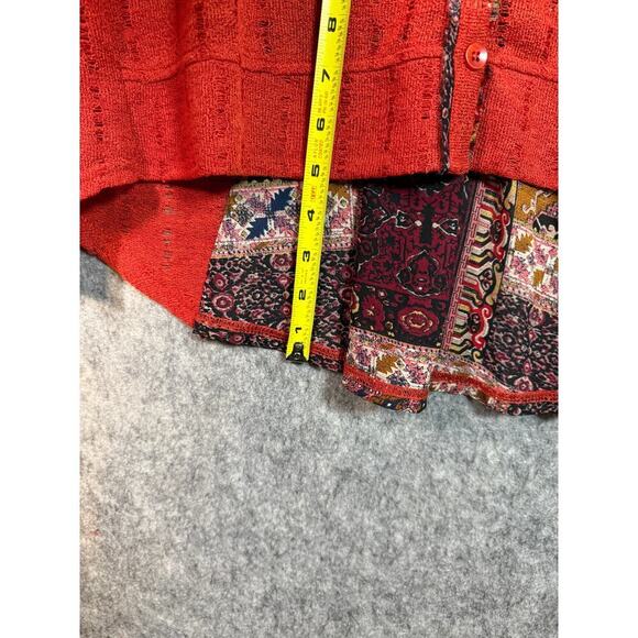 Miss Me Sequin Open Back Red Cardigan Flowy Breathable - Medium - Picture 10 of 10